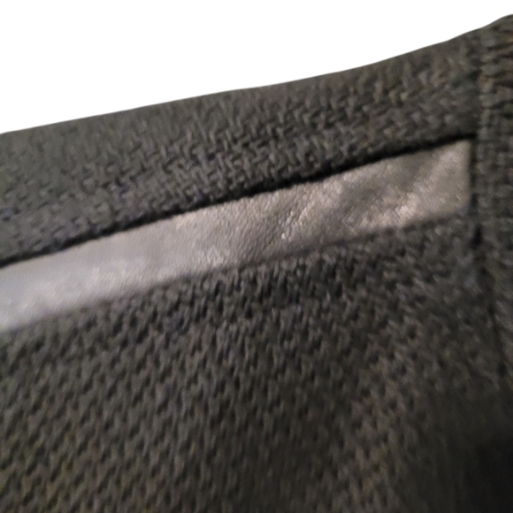 VINCE black cotton knit jacket with genuine leather trim - M. 047 - Picture 5 of 10